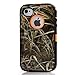 iPhone 4s Holster Case, Harsel Defender Series Heavy Duty Tree Camo Shockproof Full Body Hybrid Combo Military w' Belt Clip Built-in Screen Protector Case Cover for iPhone 4s - Straw Orange