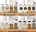 16 Glass Spice Jars Complete Set: 667 Chalkboard & Clear Printed Spice & Pantry Labels - Premier 8 fl Oz Empty Square Bottles w/ Pour/Sift & Coarse Shakers & Airtight Caps - Silicone Funnel Included