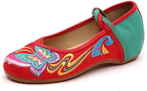 Qhome Women's Embroidery Classics Butterfly Cheongsam Flat Shoes