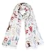 V28 Candy Cane Print Women's Scarf Christmas Gift Lightweight (43 x 70, Off White - Christmas)