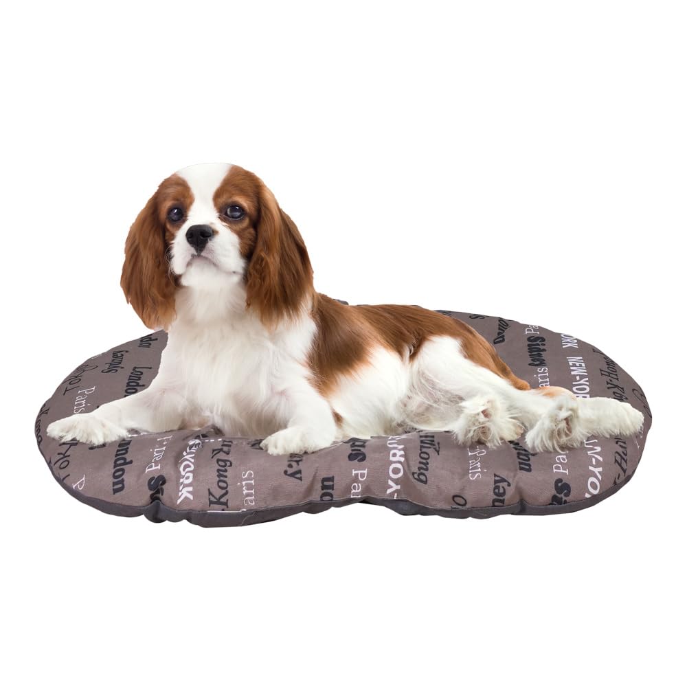 Ferplast Cat Bed, Dog Bed Medium Washable Pet Mat Cushion in Cotton with Soft Padding, 65 x 42 cm. Brown