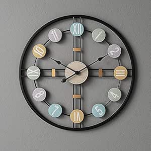 MYLEDI Reloj de Pared Mudo, 50 cm Retro Circular Creativo Moderno