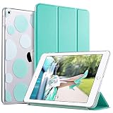 ULAK iPad 2017/2018 iPad 9.7 inch Case, Slim Lightweight Smart Case Trifold Stand with Auto Sleep/Wake Function,Hard Back Clear Polka Dot Cover for Apple iPad 9.7-inch 5th 6th Gen,Mint