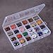 Assorted Gemstone 25mm Mini Puffy Heart Healing Crystal Pocket Stone Rock Collection Box (Pack of 24)