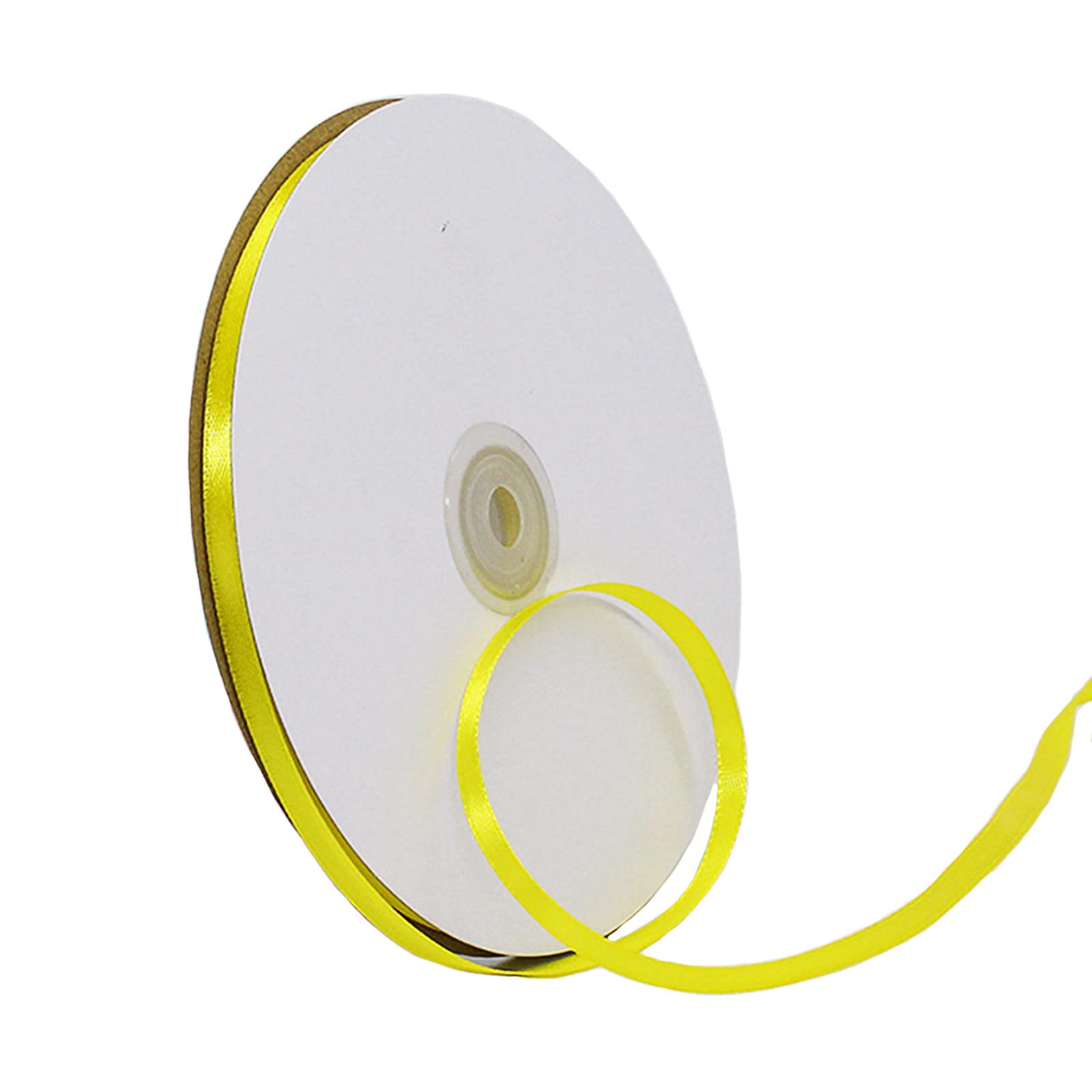 6mm Lemon Yellow Ribbon for Gift Wrapping,91m Fabric Thick Satin Ribbon Yellow Bow for Gift Wrapping,Ribbons for Balloons,Crafting,Hair,Bouquets,Wedding, Car,Presents,Cake,Christmas Party Decoration — image 1