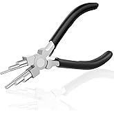 Bail Making Pliers, 6 in 1 Round Nose Pliers for Making Jump Rings, Wire Wrapping, Jewelry Making, Loop Making, Forming Bends