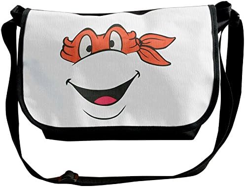 Hiking Outdoor Teenage Mutant Ninja Turtles Michelangelo Face Wide Diagonal Shoulder Bag.