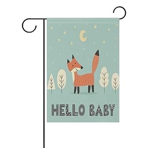 ALAZA Baby Shower Cute Fox Garden Flag Home Polyester Fabric Welcome House Yard Banner,12x18 Inch