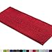 Extra Large Soft Plush Chenille Bathroom Runner Rug, Absorbent Microfiber Bath Mat, Machine Washable, Non-Slip Grip, Shag Carpet Great for Bath, Shower, Bedroom, or Door Mat (Red, 47/inch X27/'')