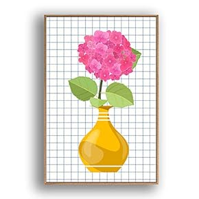 Framed Canvas Wall Art Beautiful Flowers in Grid Giclee Print Gallery Wrap Modern Home Prints Ready to Hang - 16x24 inches