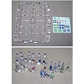 DAN MODELS 1/35 Vehicle/Diorama Water Bottles Kit, Silver &amp; Clear, Realistic/Functional, Plastic, 20 Pcs (10x5L, 10x2L)