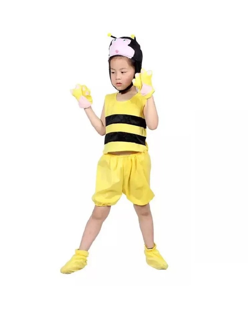 MATISSA Kids Sleeveless Animal Costumes Children's Summer Fancy Dress Pajama Party Cosplay (Bee, M (For kids 90-105 cm tall))