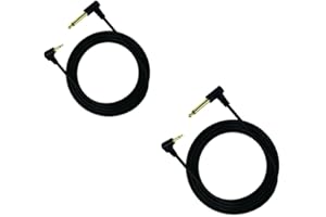 Hexchuang 3.5mm 1/8" TS Mono Male to 6.35mm 1/4" Mono Male Adapter Audio Cable Cord for Amplifier, Laptop, Guitar 2PACK 1.8M