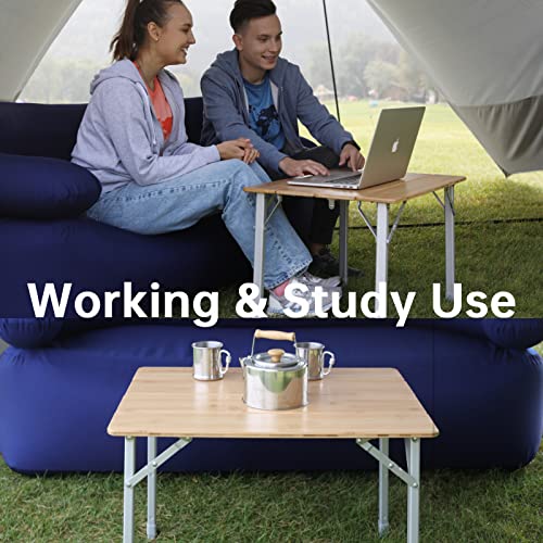 KingCamp Bamboo Folding Camping Table 4 Folds Lightweight with