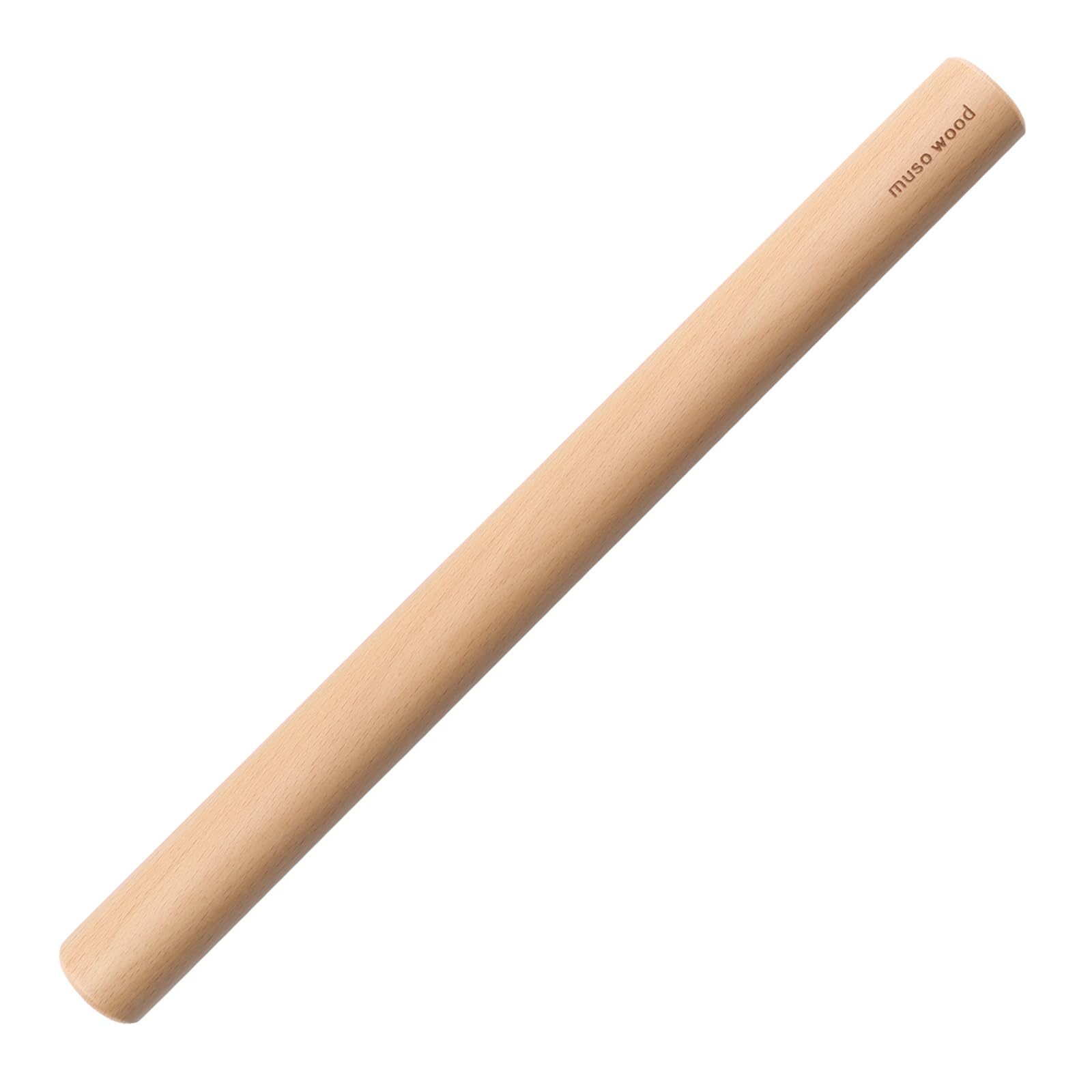 Muso Wood Dowel Rolling Pin for Baking Non Stick Wooden Rolling pin 40cm, Wooden Roller for Fondant, Pie Crust, Cookie, Pastry, Dough (Beech Wood)