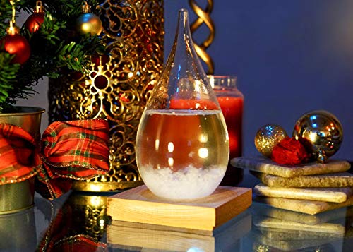 Empyrean Decorative Storm Glass - Water Drop Weather Predictor Creative Forecast Bottle Barometer Weather Glass - 17th Century European Meteorological Stylish Display Large Home Glass Crafts (Large)