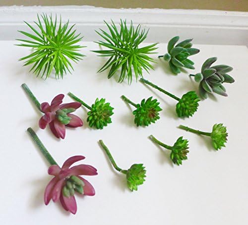 Decoratives Different Small Artificial Plants Green Mini Grass Lotus Pine Tree Miniature Succulents Fake Plastic Landscape Table Desk Kitchen Garden Indoor Outside Home Decor Lifelike Plant