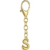 QILMILY Bubble Gold Letter Bag Charms for Women, Cute Initial Keychain for Handbags, Purse Charms Valentines Day Gifts