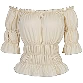 Kranchungel Peasant Blouses for Women: Renaissance Shirt Halloween Costumes Woman 2026 Pirate Costume Themed Party Aged 25-35