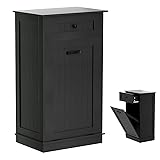 Visionwards Wooden Tilt Out Trash Cabinet Bin, Dog