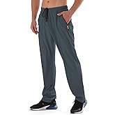 Men's Elastic Waist Hiking Pants Water Resistant Quick-Dry Lightweight Outdoor Sweatpants with Zipper Pockets