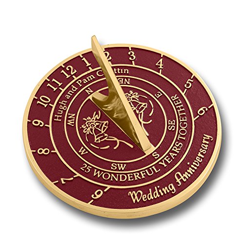 Personalised Wedding & Anniversary Sundial Gift. Perfect Gift For Him, For Her Or For A Couple To Celebrate Any Special Anniversary. Handmade In England By The Metal Foundry Ltd.