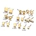 Rinhoo 9 Pairs Hypoallergenic Assorted Bead Charms Multiple Stud Earring Set Women Girls Jewelry (Gold)