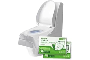 GREENESTA XXL Flushable Paper Toilet Seat Cover Disposable (60 Pcs) (16" x 24") In Public Restrooms, Airplane Travel Essentials Kids With An Individually Wrapped Covers Shields Us From Unsanitary…