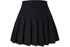 SANGTREE Women Girls Pleated Skirts with Shorts, Elastic Waist Uniform Plus Size Tennis Casual Skirt, 2 Years - US 4XL