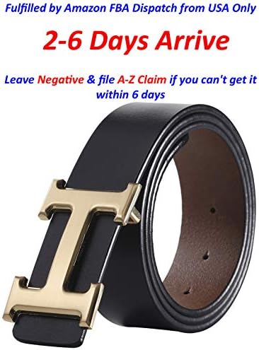 Fashion Designer Gold H Buckle Unisex Belt for Men or Women {3.8cm Belt Width}