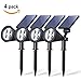 Solar Spotlights, Holan 4-LED Solar Landscape Lights 180 ° Adjustable Waterproof Outdoor Security Lighting 2-in-1 Wall Lights Auto On/Off for Backyard Driveway Patio Gardens Lawn Pool (4 Pack )