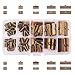 PH PandaHall About 100 Pcs Iron Ribbon Bracelet Bookmark Pinch Crimp Clamp End Findings Cord Ends Fasteners Clasp Leather Crimp Ends Length 8mm 10mm 13mm 20mm 25mm for Jewelry Making Antique Bronze