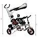 Costzon Kids Trike, 4 in 1 Twins Tricycle, 360°Rotatable Seats, Steer Stroller Detachable Canopy, Foldable Foot Pedals, Storage Basket (Tandem Tricycle, Black)
