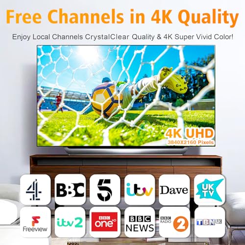 Outdoor TV Aerial for Freeview UK, Digital HDTV Aerial 4K 1080P, Strong VHF/UHF Reception, Loft & Outdoor Aerial for Smart and Older TVs, 10m Coaxial Cable, Mast Not Supplied