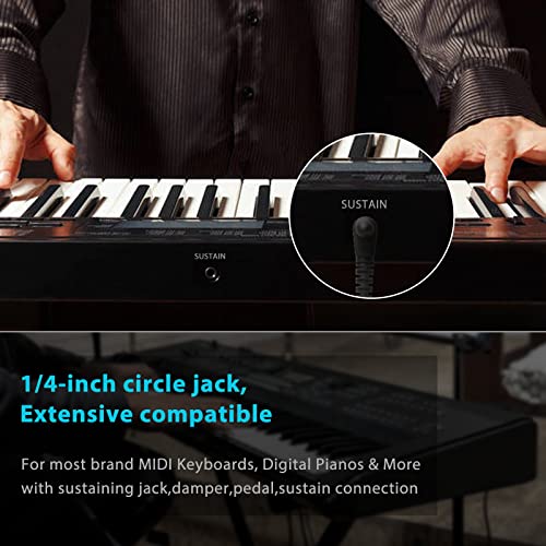 FZONE Sustain Pedal for MIDI Keyboards Digital Pianos Foot Pedal 6.6FT