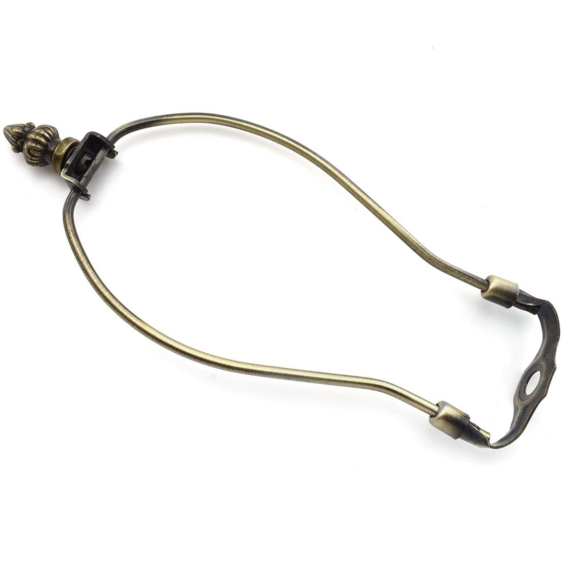 Photo 1 of 10 Inch Lamp Shade Harp Holder, OZXNO Horn Frame Lamp Shade Bracket with Light Base and Ball Lamp Finial for Table and Floor Lamps Lighting Accessories (Retro Bronze)