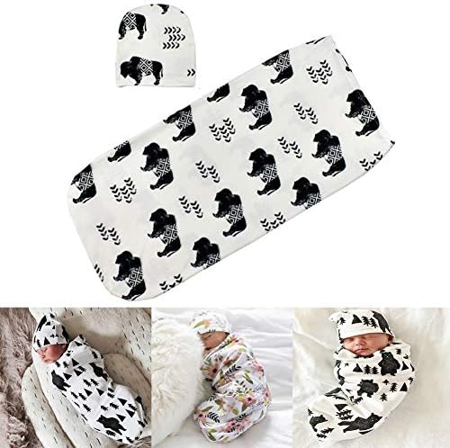 Newborn Cocoon Sack Baby Boy Girl Cocoon Swaddle with Beanie (7#)