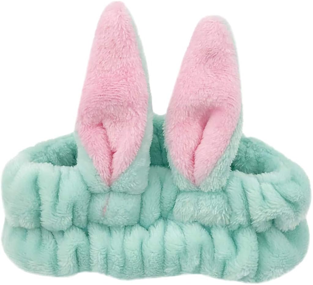 LODDD Ladies Twist Knot Headband Elastic Head Wrap Turban Rabbit Hair Band Comfortable Makeup Mask Beadband