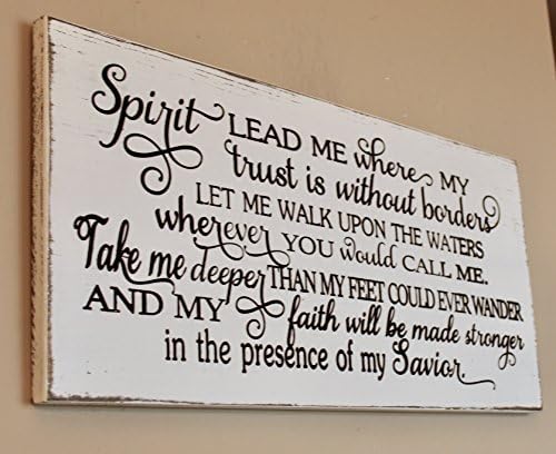 WOOD DECOR Spirit lead me where my trust is without borders engraved wood sign