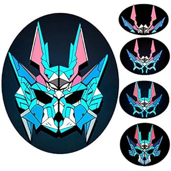 7 Modes Led Mask Sound Activated Light Up Face Masks with 9 Flashing Effects for Costume Rave Music Dance Parties(1)