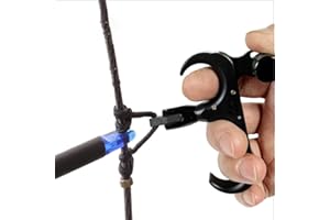360°Rotation Thumb Bow Release, Aluminum Alloy 3 Finger Thumb Trigger Caliper Grip Compound Bow Release Aid, Replaceable Bow 