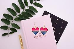 Bisexual Pride Heart Shape Dangle Earrings Gay