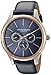 Akribos Multifunction Chronograph Men's Watch - 3 Sub-Dials Complications On Genuine Leather Watch - AK870 (Blue)