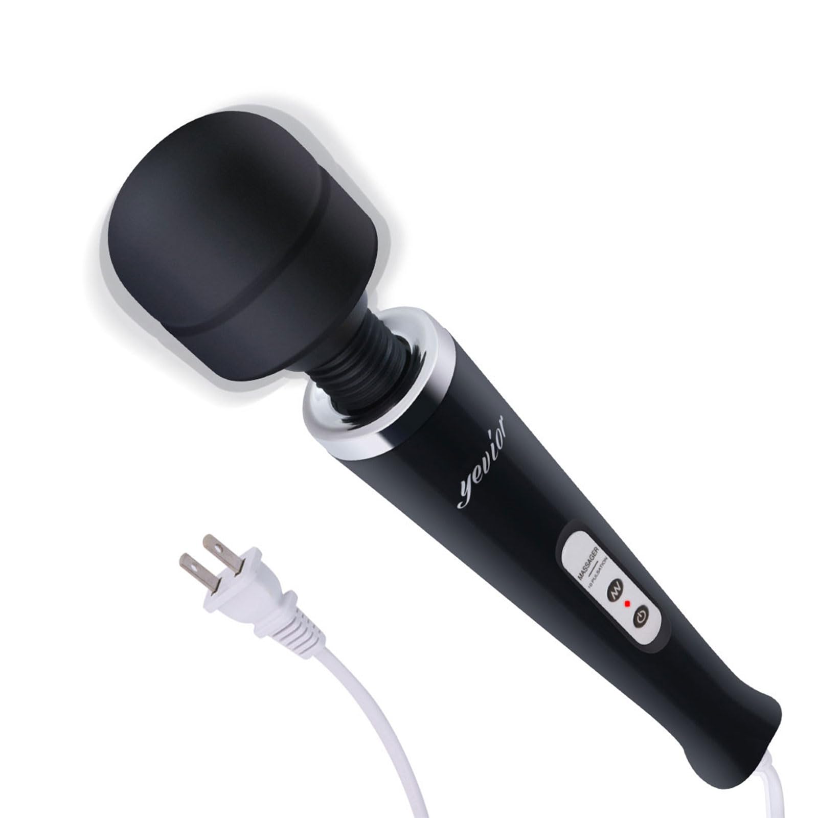 Photo 1 of YEVIOR Wired Powerful Handheld Massager with 10 Pulse Settings Strong Vibration for Women,Personal Total Body Therapy Massager for Sports Recovery, Muscle Aches, Body Pain (Black)