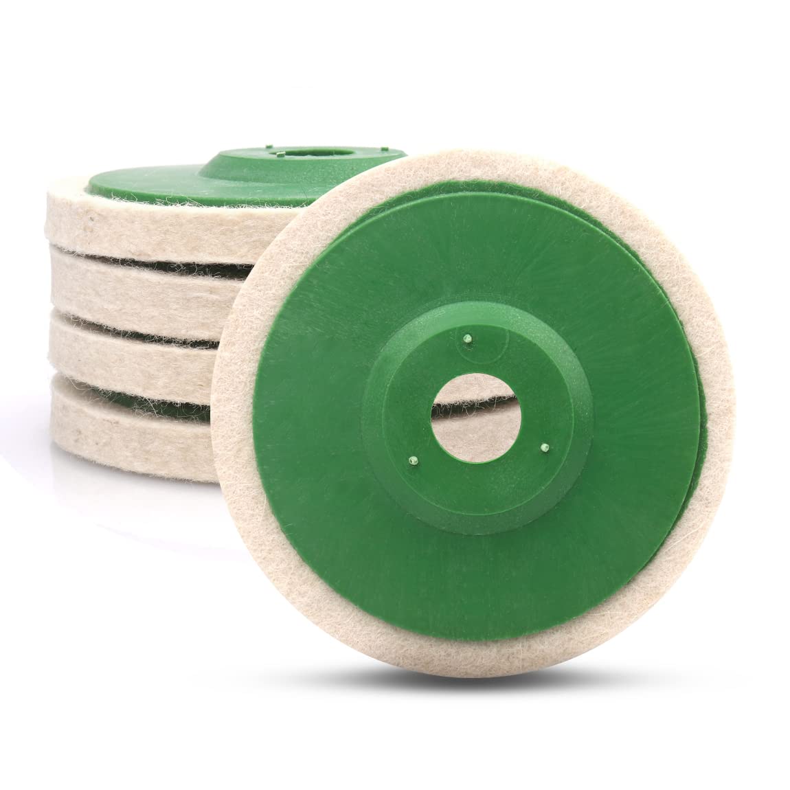 ATOPLEE Wool Polishing Wheel Disc,5pcs 98mm Dia Buffing Wheel for 4 Inch Angle Grinder,Wool Felt Polishing Wheel for Metal,Marble,Wood(Hole Diameter:16mm)