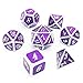 Haxtec Metal DND Dice Purple Silver with PU Leather Dice Bag D&D Dice Set for RPG Compatible with Dungeons and Dragons Gifts TTRPGs-Silver Royal Purple