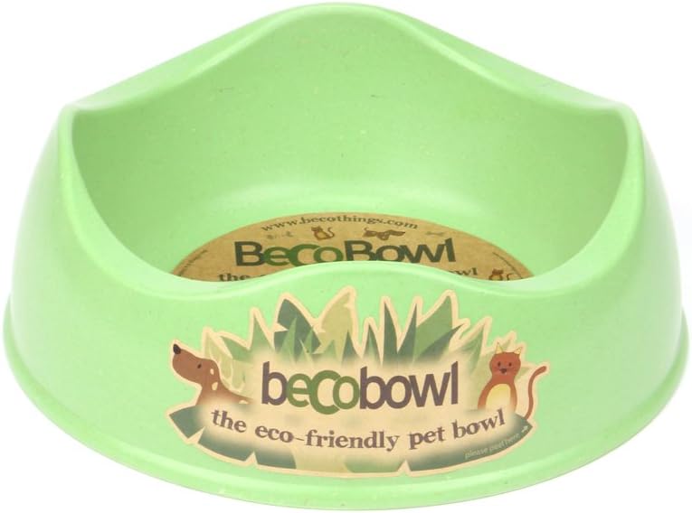 Beco Pets Bowl - Eco Friendly Bamboo Food and Water Bowl - Medium - Green