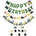 TiiMi Party Green Tractor Happy Birthday Banner Tractor Garland Banner Tractor Cake Toppers for Tractor/Farm / John Deere Themed Birthday Party Supplies Decorations