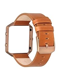 Clásico correa para FitBit Blaze, torotop suave deporte correa de correa Marco de metal con Quick Release Pins de repuesto para Fitbit Blaze Smart Fitness Reloj, L