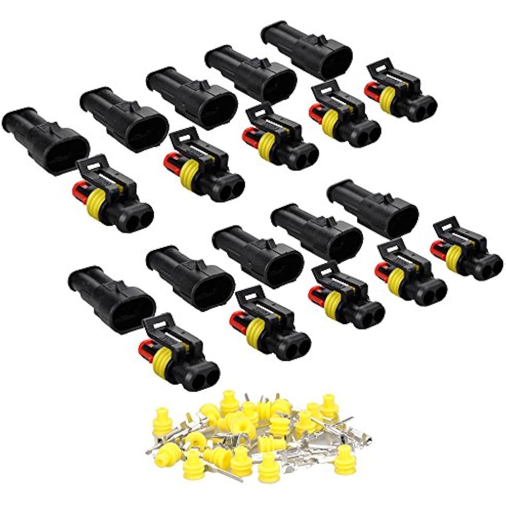 10 Kit 2 Pin Way Waterproof Electrical Connector 1.5mm Series Terminals